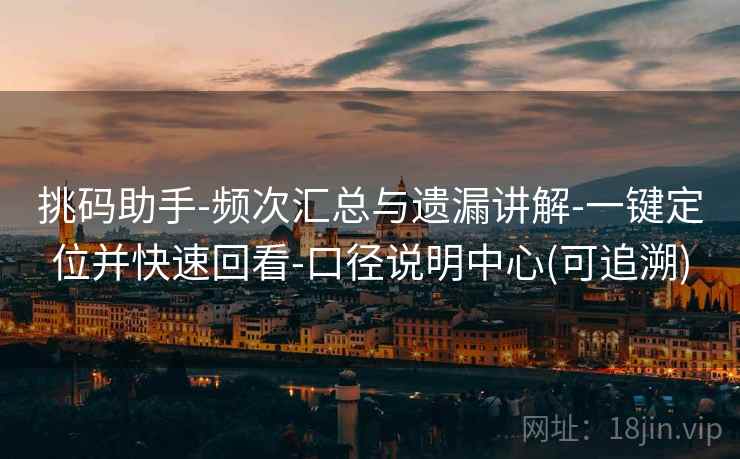 挑码助手-频次汇总与遗漏讲解-一键定位并快速回看-口径说明中心(可追溯)